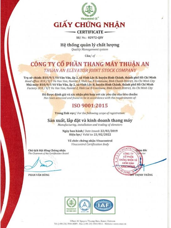  - Thang Máy Thuận An - Công Ty CP Thang Máy Thuận An